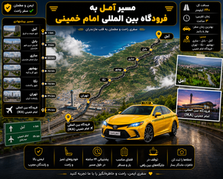 تاکسی فرودگاهی مبدا آمل به فرودگاه بین المللی امام خمینی