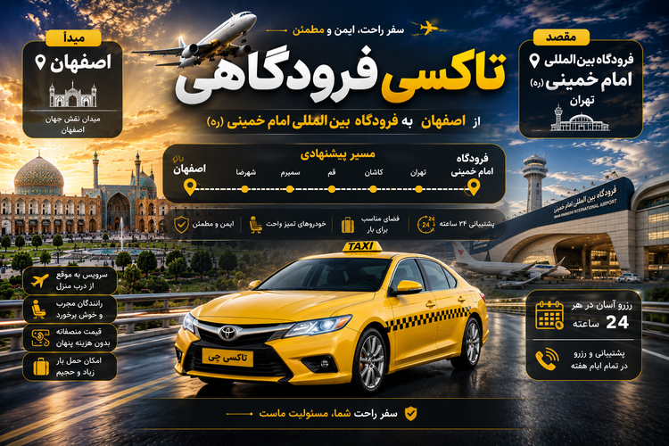 مبدا اصفهان به مقصد فرودگاه بین المللی امام خمینی