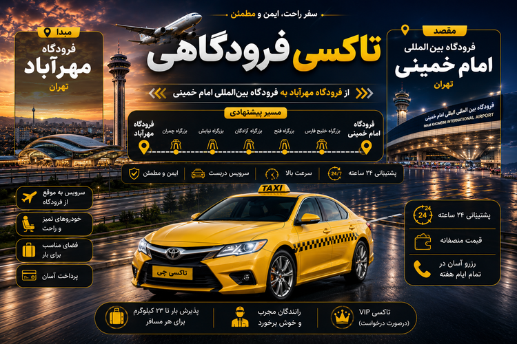تاکسی فرودگاهی فرودگاه مهرآباد به مقصد فرودگاه بین المللی امام خمینی